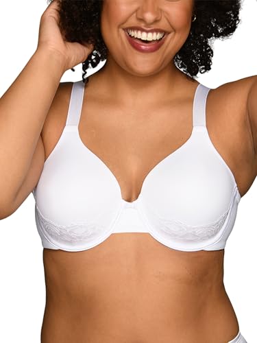 Vanity Fair womens Full Figure Beauty Back Smoothing With Lace (36c-42dd) Bra, Underwire - White, 38DD US