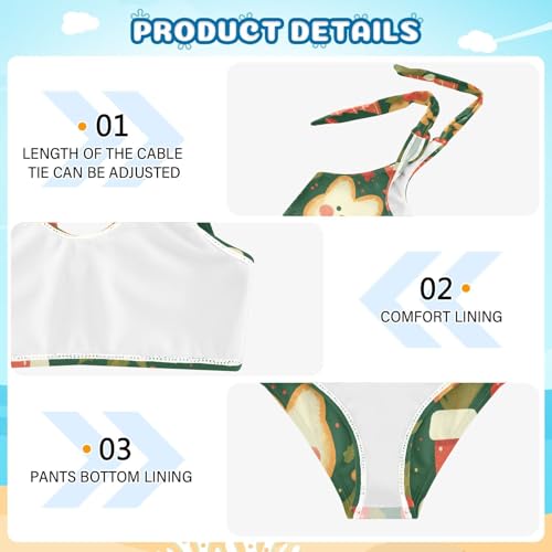 KLL Holiday Christmas Cookies Oil Painting Girl 2 Piece Bikini Sets Quick-Dry Beach Bathing Suit Swimsuit4