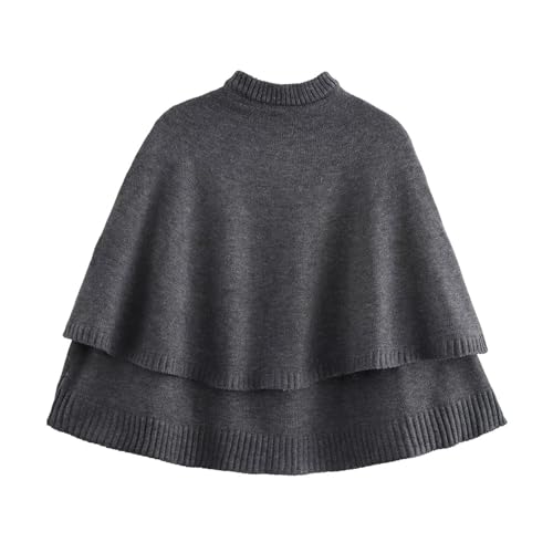 Image of Knit Cape Coat for Women Button Up Cropped Cardigan Corporate Outfits Dressy Casual Old Money Aesthetic