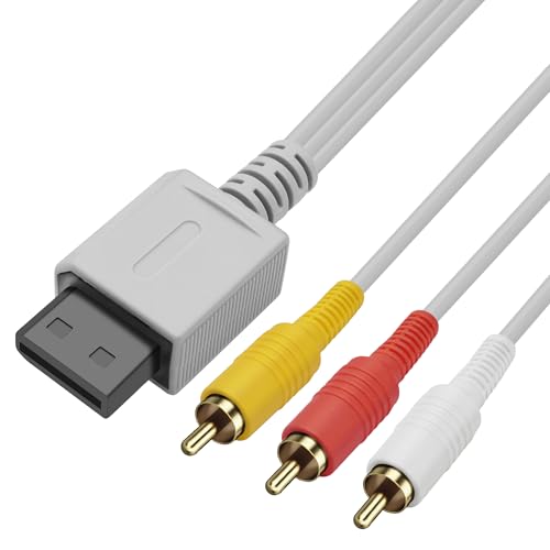 MEIRIYFA Audio Video AV Kabel für Wii und Wii U, 2Pack Audio Video AV RCA Video Kabel TV Composite Cord für Konsole TV Systeme (1.8M)