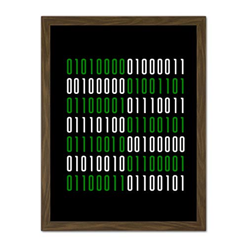Binary pc master race nerd joke humour quote artwork framed wall art print 18x24 inch gara citazione parete