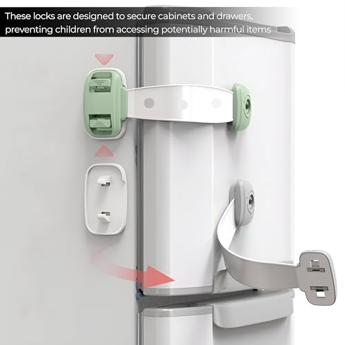 Image of Bembika Furniture Safety Locks for Kids, Child Safety Lock for Fridge, Drawers, Cupboard, Cabinet, Window Safety Multifunction Accessories Adjustable Lock for Baby and Infants Multi - 2 Pcs
