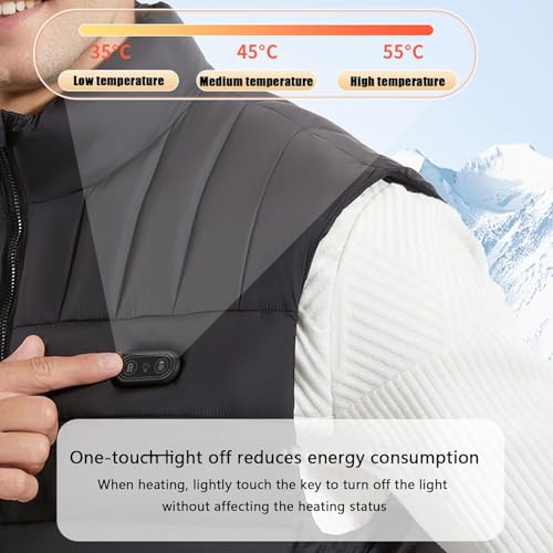 Chaleco calefactable con 3 niveles de calor ajustable talla M ligero para invierno 3
