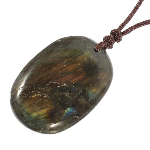 Uonlytech Colgante de Piedra Natural de Cristal Diseño Único para Mujeres y Hombres en Tamaño 3-4 CM Color Aleatorio