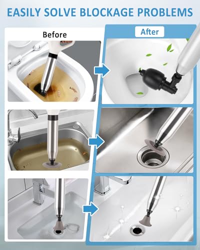 Limpieza de desagües de suelo con kit de émbolo de inodoro y base 7