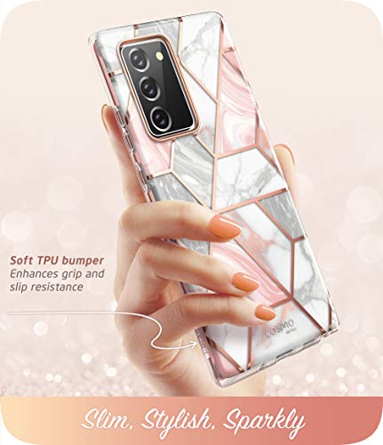 i-Blason-Glitzer-Huelle-fuer-Samsung-Galaxy-Note-20-67-Handyhuelle-Bumper-Case-Glaenzend-Schutzhuelle-Cover-Cosmo-OHNE-Displayschutz-2020-Ausgabe-Marmor