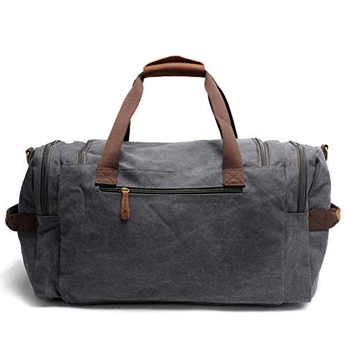 Kemy's Canvas Duffle Bag for Mens Oversized Overnight Bag Weekend Duffel Weekender Travel Bags Leather Doufle Gym Carryon Airplanes Carry On Luggage Large Easter Gifts