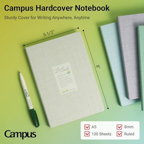 Carnet de notes ligné 8mm A5 couverture rigide pastel 100 feuilles - 2