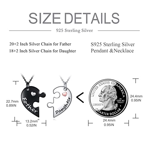 POPLYKE Father Daughter Mother Daughter Necklace Sterling Silver Mothers Day Birthday Jewelry Gifts for Women Mom Daughter Daddy Wife3