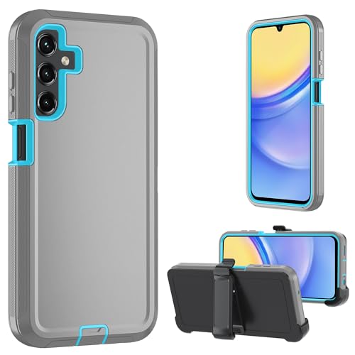 Coque Samsung Galaxy A15 5G avec clip ceinture bleu