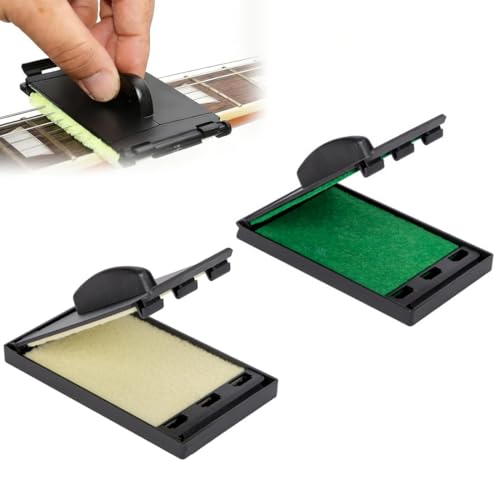 WUYJI Gitarren-Pflege, 2-teiliges Gitarrenreinigungsbürsten-Set zur Reinigung von Gitarren-, Bass- und Ukulelensaiten sowie Griffbrettern; Saitenpflege; Griffbrettreiniger