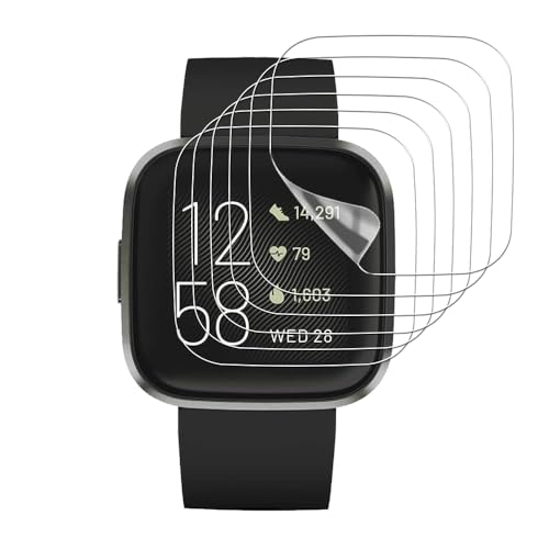( 6 Pack) TPU Film Screen Protector For Fitbit Versa 2 HD Clear Anti Scratch Bubble Free.