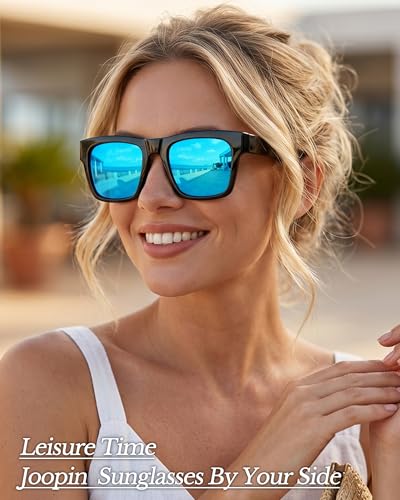 Image of Joopin Acetate Square Sunglasses Men Polarized UV400 Protection Trendy Oversized Sun Glasses Retro Shades Women