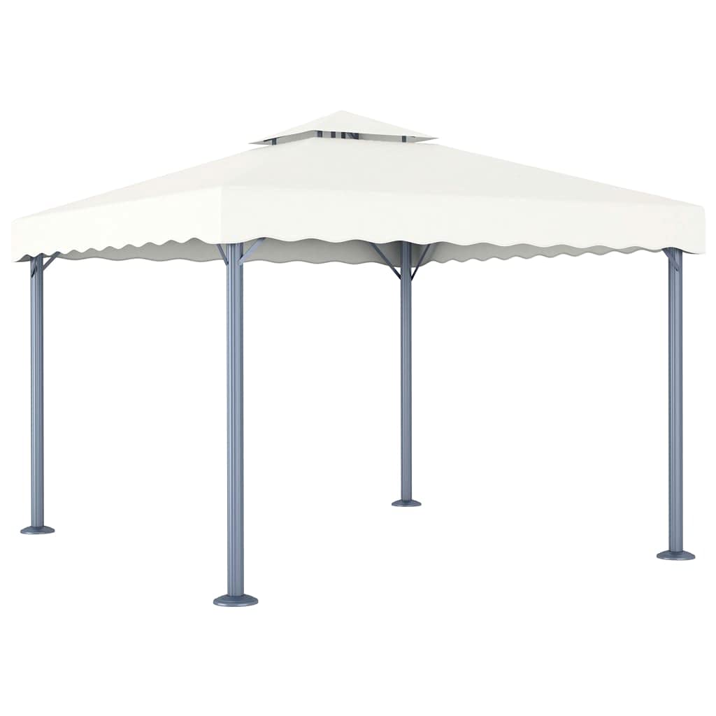 Altana ze sznurkami LED, 300 x 300 cm, kremowe aluminium