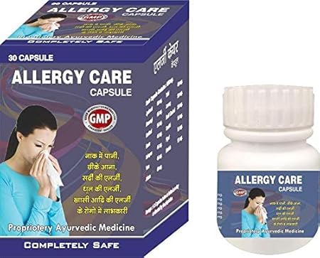 Life Care Herbal & Ayurvedics Allergy Care Ayurvedic Medicine Capsules for Cold, Sneezing, Cough and Dust Allergies, 30 Count