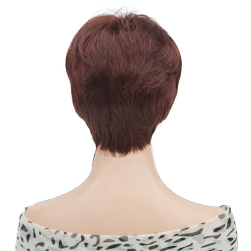 Lydell 6-8" Short Layered Shaggy Heat Resistant Synthetic Wigs 33A Dark Auburn - Image 4