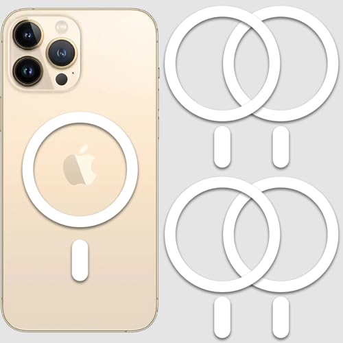 Python Trend One Metal Ring Compatible with MagSafe Sticker Designed for iPhone 12~17, Circle Magnetic Magnet Adapter Rings for Phone Case (White)