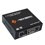 4K HDMI Splitter 1 in 2 out 1X2 Powered Splitter for Dual Monitors by J-Tech Digital Power Adaptor included [JTD-MINI-1X2SP]
