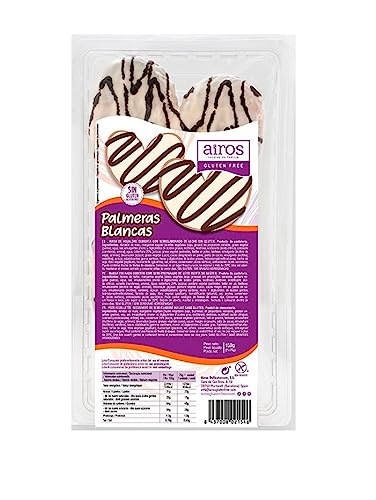 Airos Palmera Con Chocolate Blanco, Sin Gluten, 150g Airos Palmera Con Chocolate Blanco, Sin Gluten, 150g