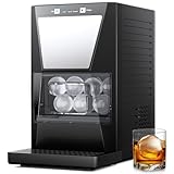 Ice Maker, 2" Crystal Clear Ice Ball Maker – 2 Sphere Ice Ready in 40-60min, Self-Cleaning Sphere Ice Maker with Ice Tong for Cocktails, Whiskey & Bourbon, 72Pcs/Day