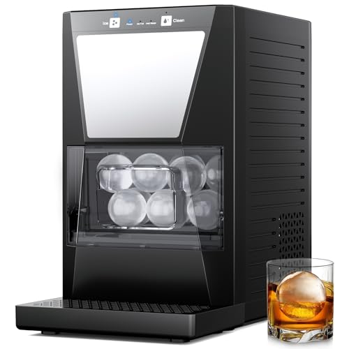 Image of Sphere Ice Maker, 2 inch Crystal Clear Ball Maker - 2 Sphere Ice Ready in 40-60min, Self-Cleaning with Ice Tong for Cocktails, Whiskey & Bourbon, 72Pcs /Day