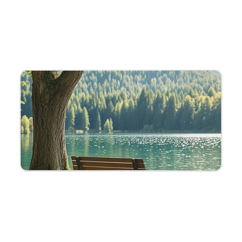 Grand tapis de souris Lake Bench 30,5x61 cm antidérapant pour bureau