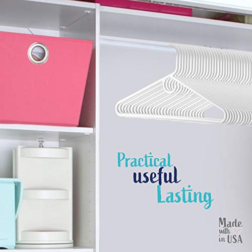 Usa Made Super Heavy Duty White Plastic Hangers Pack Of 24 Clothes Hangers With Hook For Scarves, Belts, Straps - Clothing, Suit, And Coat Hangers For Everyday Use #TOP5