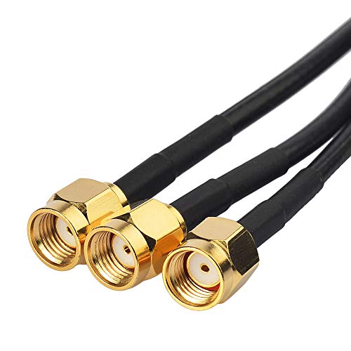 Eightwood WiFi Antenna 2.4GHz 5GHz Dual Band WiFi aerial, Triple RP-SMA External Antenna for PC PCIe Card, Wireless Router - Image 4