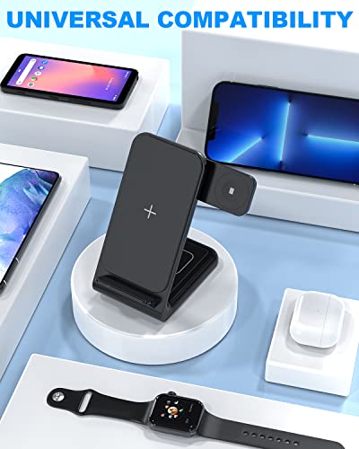 Image of MGG 3 in 1 Wireless Charging Station for Apple: Wireless Charger Stand for iPhone 15 /14 /13 /12 /11 /SE /X /8 Pro Max Plus Mini, Charging Dock for Apple Watch Ultra /9 /SE /7 /6 /5 /4 /3, AirPods Pro 2 /3 /2
