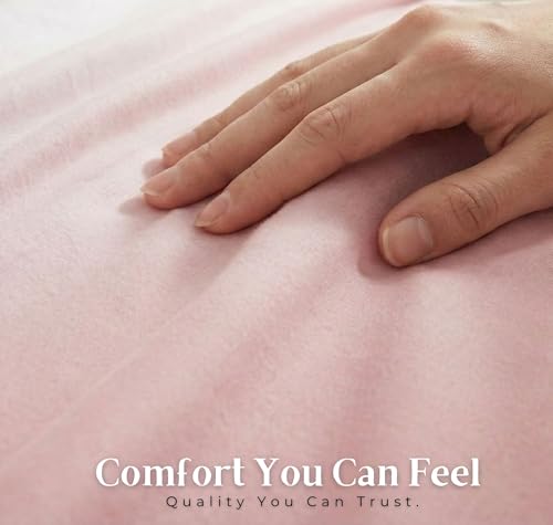 Image of VAS COLLECTIONS 300 TC Cotton Double Bedsheet for Super King Bed (108x108 in) | 7D Digital Printed Solid Bedsheet with 2 Pillow Covers | Soft, Wrinkle Packaging | LightPink Shade