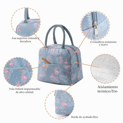 Miniatura 2 de Binoster - Bolsa De Almuerzo Para Oficina, Bolsa De Almuerzo Frescura, Bolsa De Transporte De Comidas De Picnic, Bolsa De Bolsillo, Lona Impermeable Aislada Para Mujer, Hombre, Escuela Y Oficina,