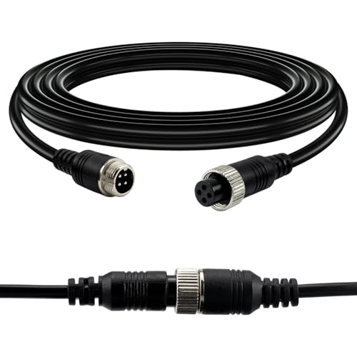 Image of Car Video Extension Cable 4 Pin Aviation Waterproof Shockproof for CCTV Rearview Camera Truck Trailer Camper Bus Motorhome Vehicle Backup Monitor System 16.5Ft /5M