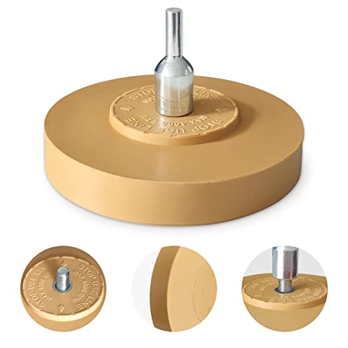 Image of Decal Eraser Wheel, 4 Inch Rubber Wheel Sticker Remover with Drill Adaptor, Vinyl Decal Remover, Adhesive Pin Stripe Removal Tool for Cars, Boats, RVS (1PACK)