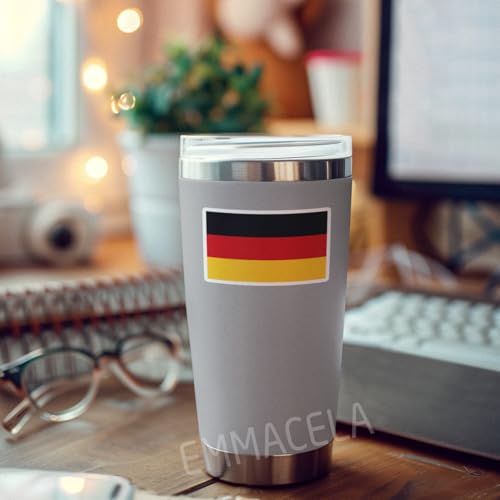 Image of (3PCS) Germany Flag stickers, Countries Flag Stickers - Waterproof Vinyl Decals For Laptops, Tumblers, Water Bottles, Books, Scrapbooks, Size 3 x 1.8