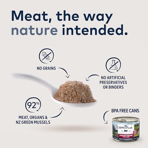 Image of ZIWI Peak Wet Cat Food - All Natural, High Protein, Grain Free, Limited Ingredient, with Superfoods (Venison, Case of 12, 6.5oz Cans)