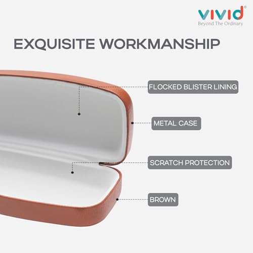 Image of VIVID Vision Unisex Adult Eyewear Specs Case Cover | Screw Driver | Free Cloth | Protect Eye Glasses | Chashma Dibbi | Spectacle Box | HINGE-SPRING | Metal | 3 IN 1