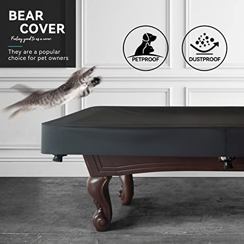 Funda para mesa de billar de 7 pies negra e impermeable de cuero sintético resistente 5