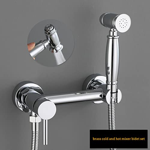 Mezclador de bidet empotrado fabricado en latón con acabado cromo espejo para WC 5