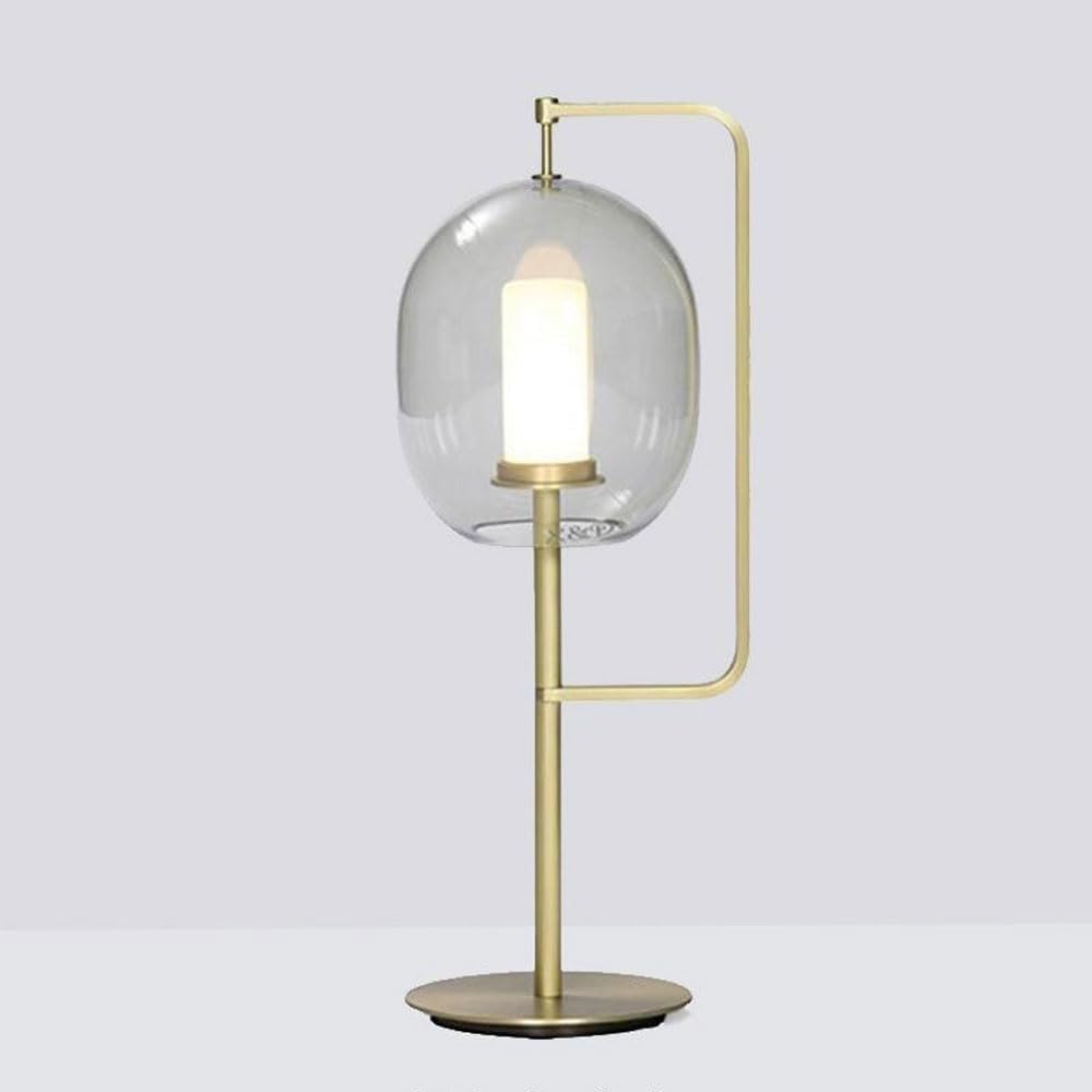 DFAEEKIYO Style Creative Metal Glass Desk Lamp Ideal for Study Office Tea House and Home Decor