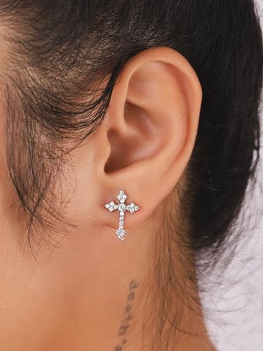 Sacina Dainty Cross Stud Earrings, Cross Earrings for Women, Gothic Earrings, Grunge Earrings, Y2k Earrings, Christmas Jewelry Gift for Women2