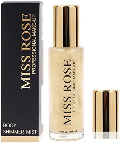 Body Shiny Glitter Spray, Silver Glitter Spray for Hair and Body, 2.1fl.oz Spray Glitter Body Glitter for Women, Spray On Glitter Fine Glitter Body Shimmer Party Rave Festival Accessories (Gold)