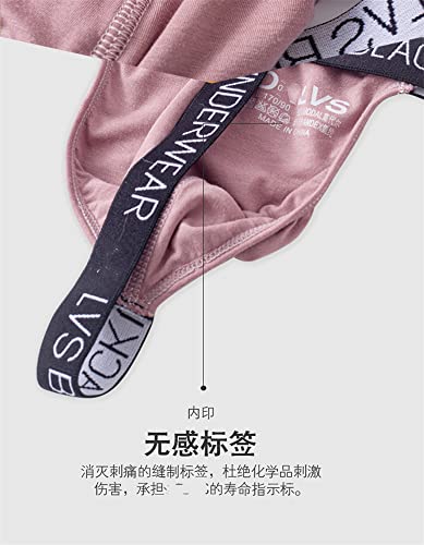 Calcinha fio dental de microfibra masculina BaroHong cueca calcinha com costas em T (rosa, M)