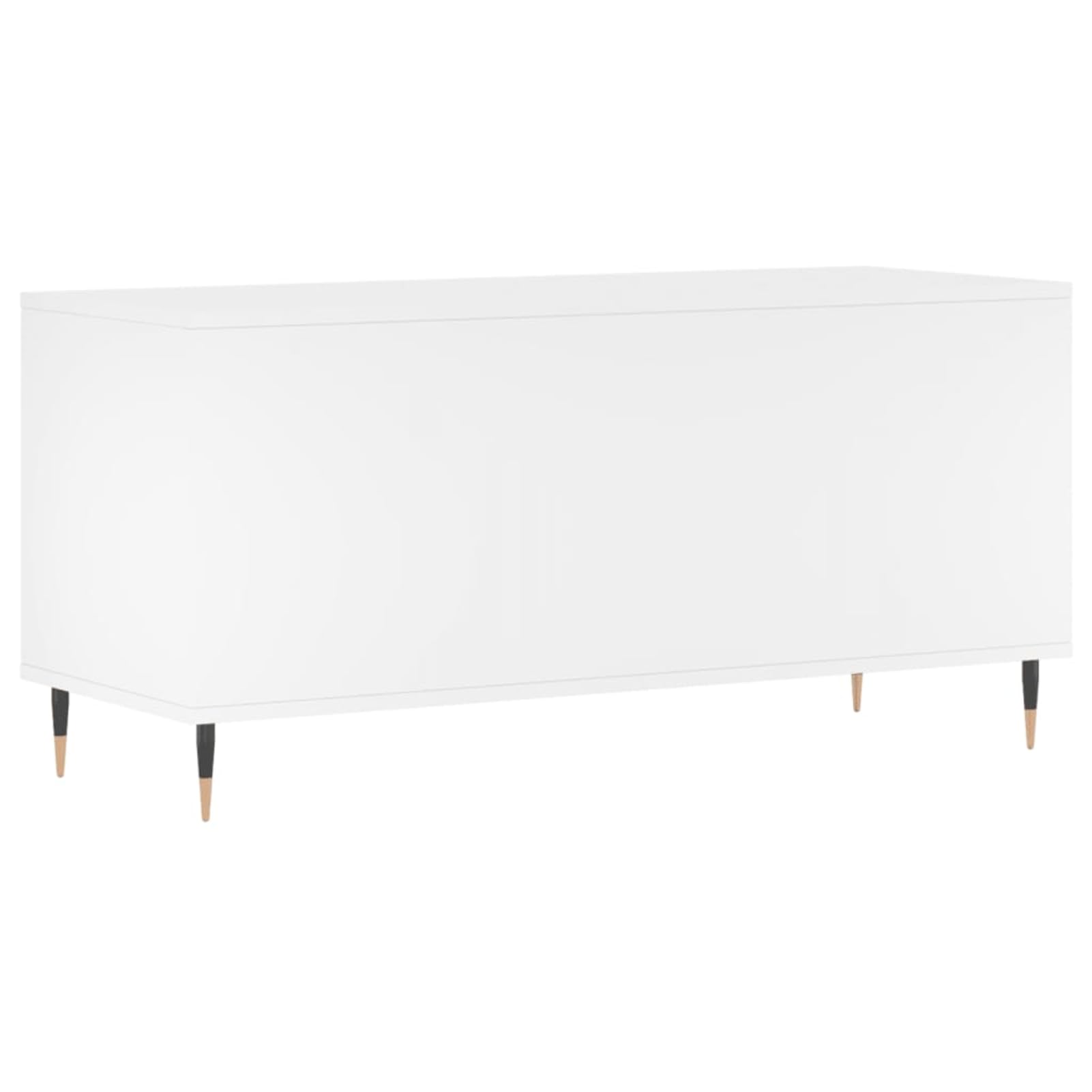 Szafa panelowa z materiału drewnopochodnego, biała, 100 x 38 x 48 cm, ze stabilną płytą górną i przemysłowymi żelaznymi nogami, do zbierania winylu