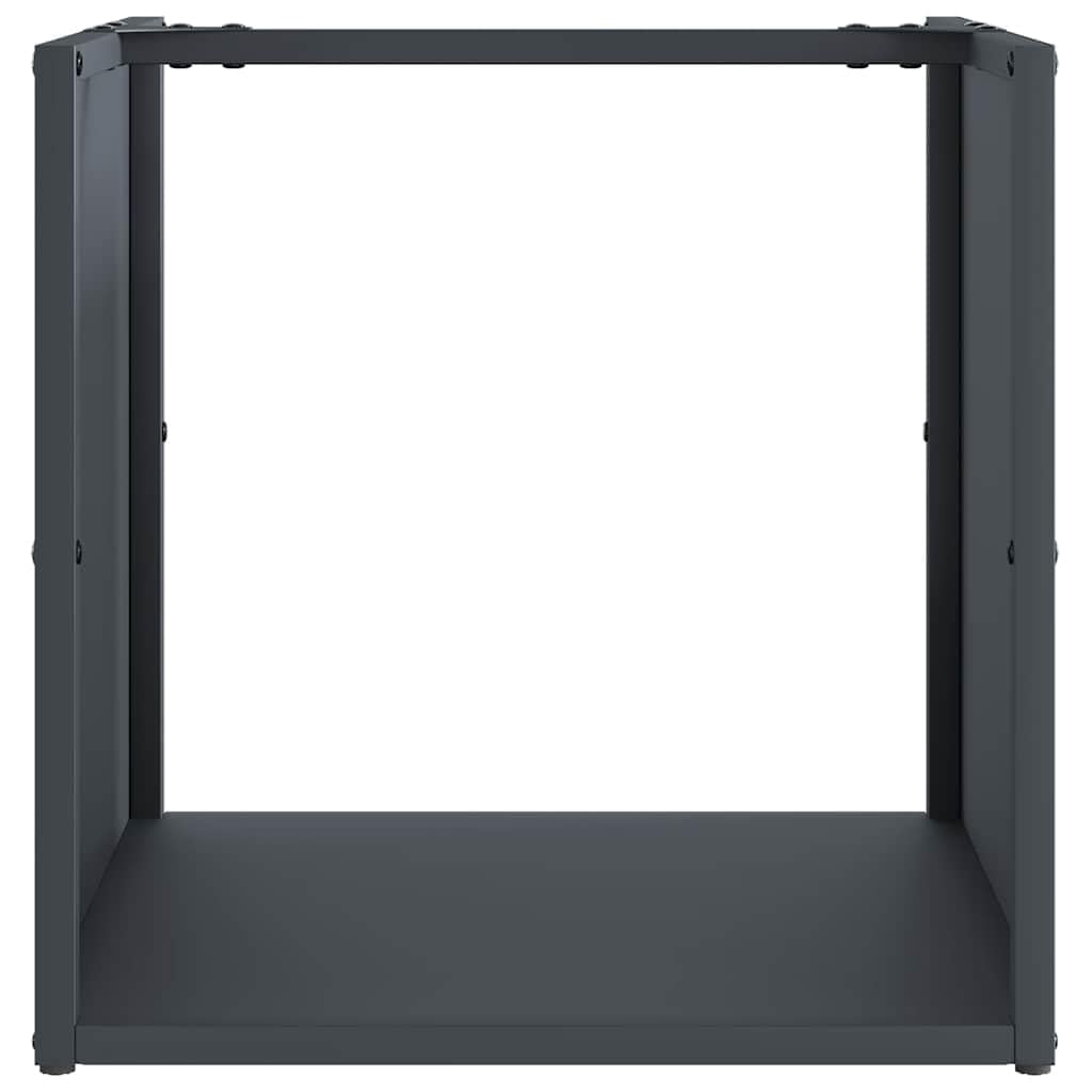 Brennholzregal Anthrazit 40x40x40 cm aus Kaltgewalztem Stahl – Robustes Regal mit großem Fassungsvermögen für effiziente Holzlagerung und Luftzirkulation