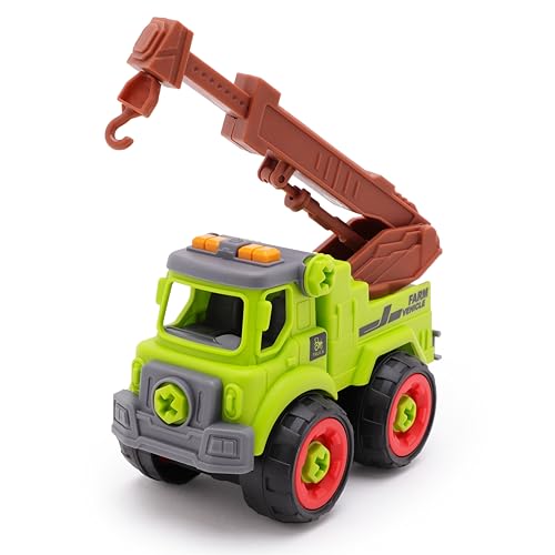 Toyland® 4er-Set – 11 cm (4,3 Zoll) DIY-Landwirtschaftsfahrzeuge und Schraubendreher – Bauen Sie Ihre eigenen Landwirtschaftsfahrzeuge zusammen und Bauen Sie sie – Spielzeug-LKW