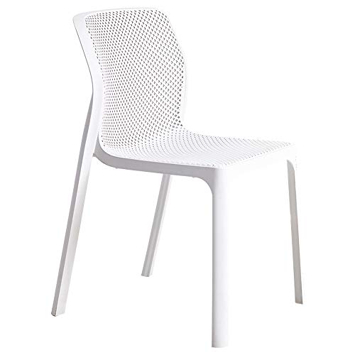 Sillas de comedor, diseño de plástico apilable, silla de salón moldeada de una pieza para uso doméstico y restaurante, capacidad máxima de carga de 262 libras