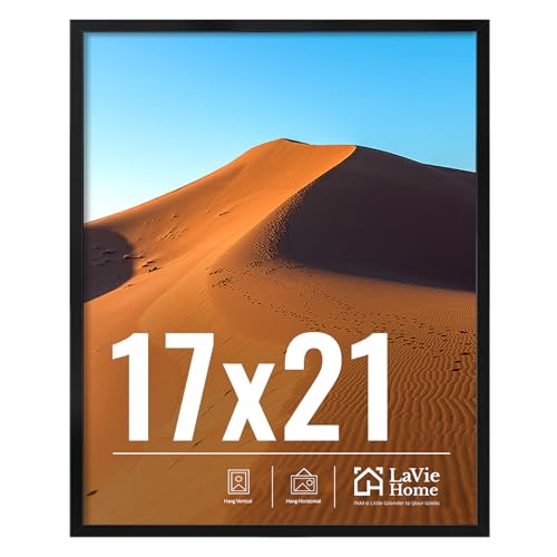 Image of LaVie Home 17x21 Picture Frame for Wall Display, 17x21 Black Picture Frame with HD Plexiglas, 17 x 21 Poster Frame 1 Pack, Display Frame for Vertical or Horizontal, Classic Collection