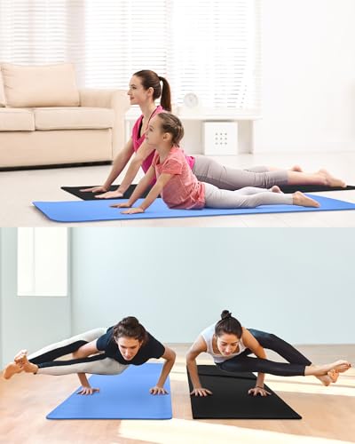 Image of Woanger Yoga Mats (72x24) 3 /8 Inch Thick Exercise Yoga Mat for Home Workout with Strap Non Slip Pilates Gym Supplies for Women Men
