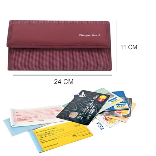 Image of Cheque Book Holder Passport Passbook Holder Wallet Credit and Debit Card Holder Multi Pocket Expanding Zip Pouch Travel Organizer Bag Case for Small Accessories (Pink, Pack of 4)