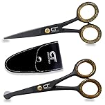 CT 4.5" Small Hair Scissors Set - Moustache & Beard Trimming for Men, Precise Facial Ear Nose Pubic Haircutting Round Tip Scissors for Baby Kids